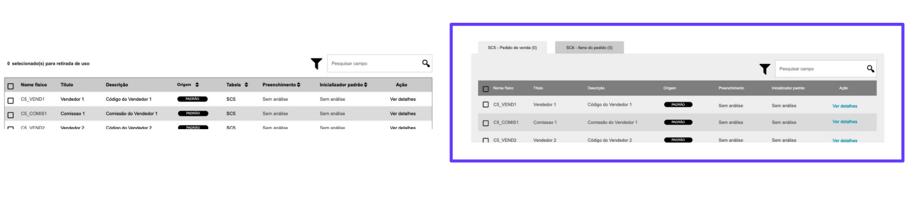 The A/B test showed to user during de usability test, representing the metadata visualization.