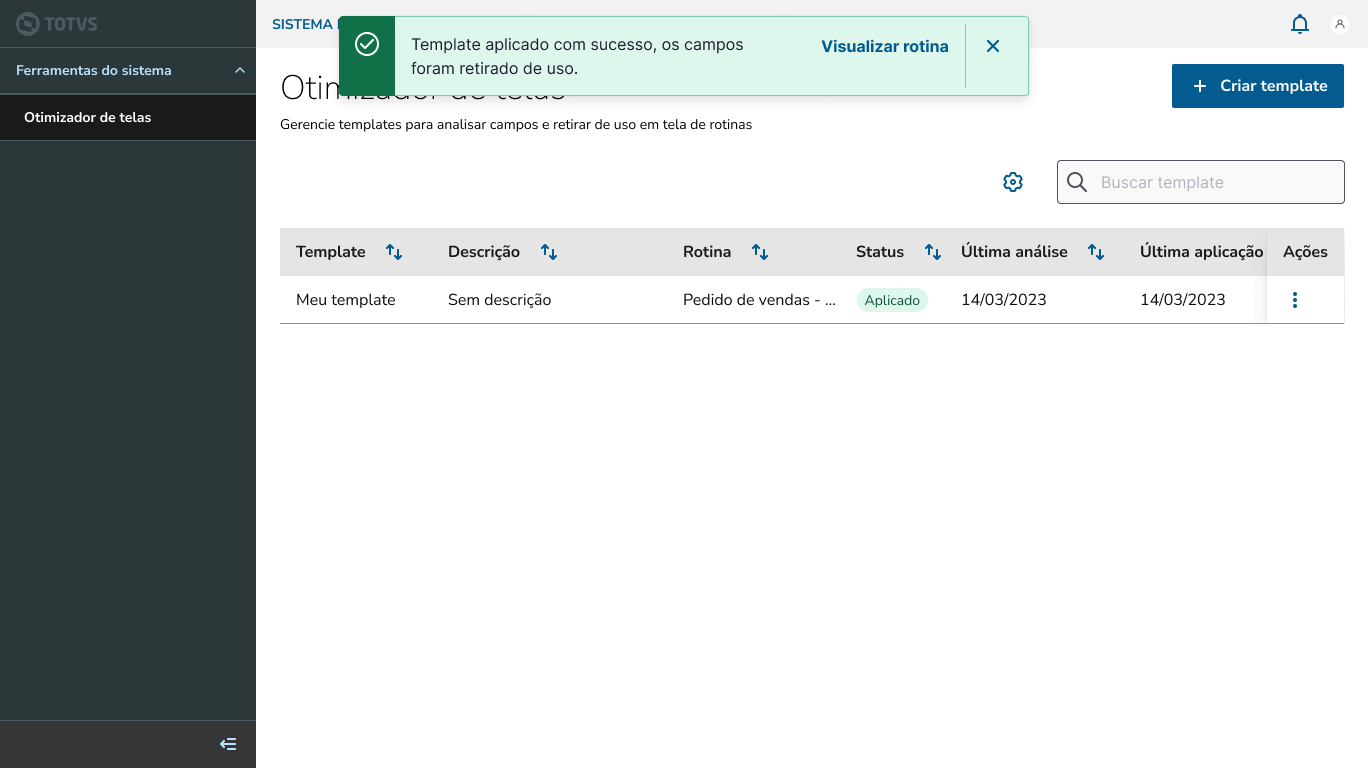 A sample of the high fidelity prototype, showing de home page of the tool.